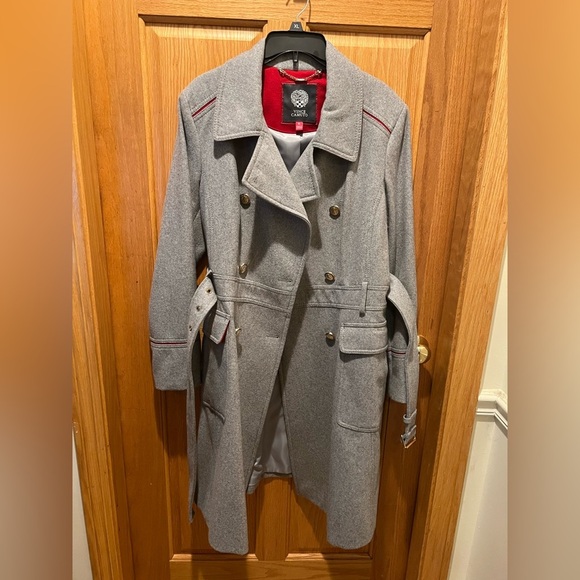 🥳HP🎉Authentic Vince Camuto Women's Double-Breasted Wool-Blend Trench Coat XL - Picture 4 of 16